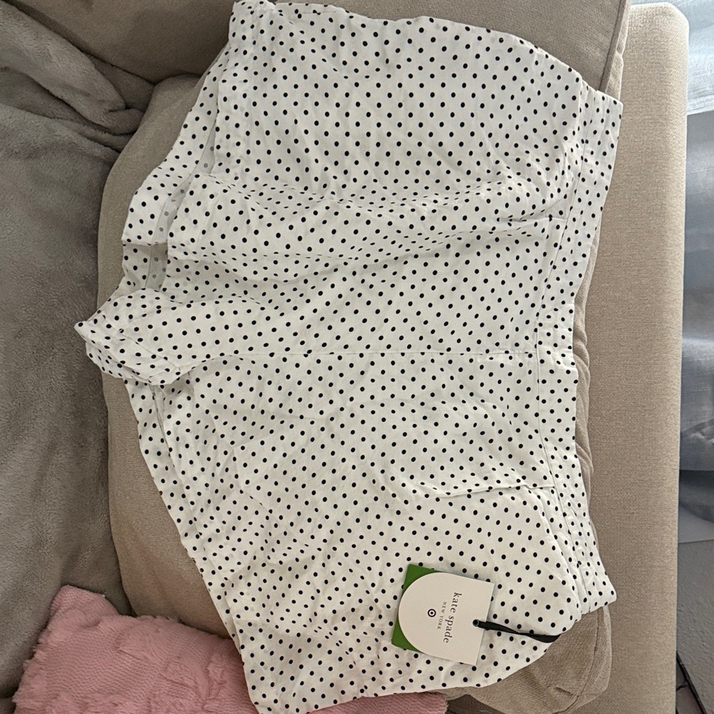 Kate Spade Chic White Shorts with Black Dots